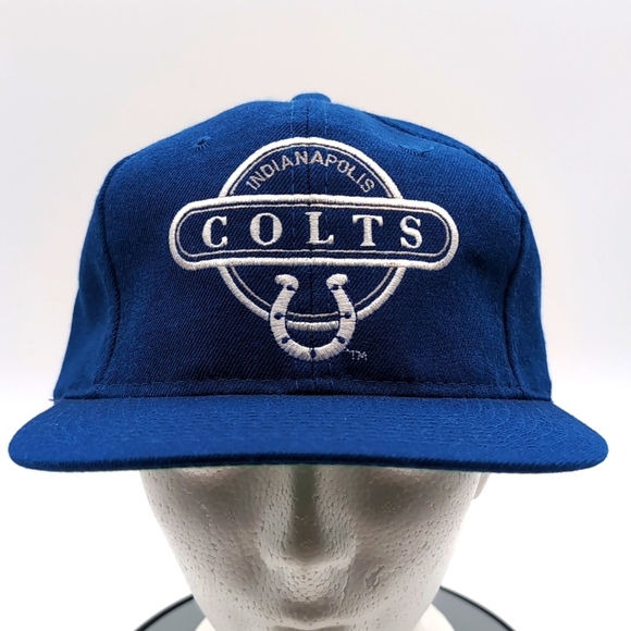 NFL| NWOT Vintage NLF Indianapolis Colts Blue Sports Cap Snap Back Green Brim - Picture 1 of 12